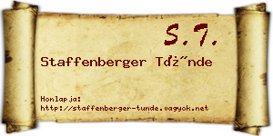Staffenberger Tünde névjegykártya