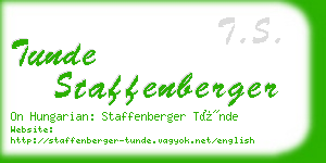 tunde staffenberger business card